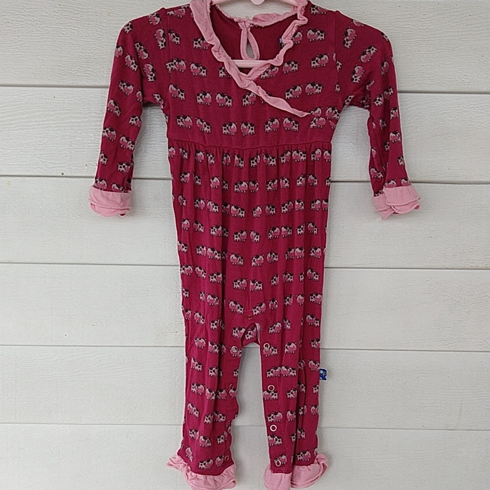 Kickee Pants Berry Cow Romper